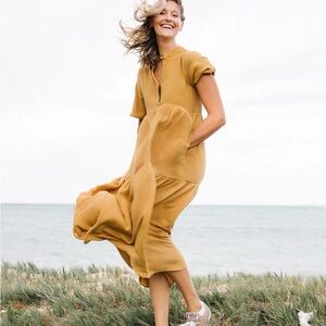 NEW Sunny Morrow Mustard Yellow Maxi Dress